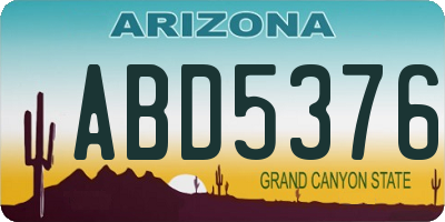 AZ license plate ABD5376