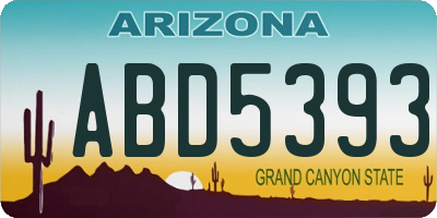 AZ license plate ABD5393