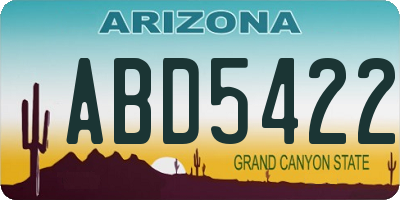 AZ license plate ABD5422