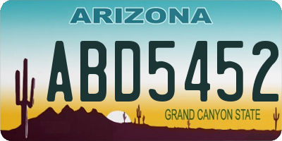 AZ license plate ABD5452