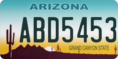AZ license plate ABD5453