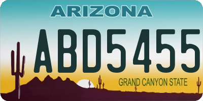 AZ license plate ABD5455