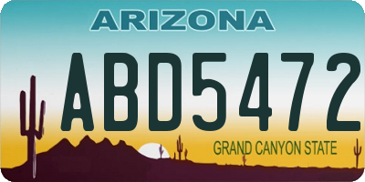 AZ license plate ABD5472