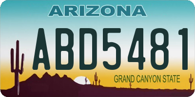 AZ license plate ABD5481