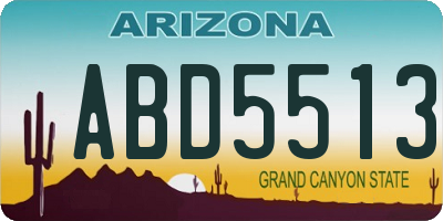 AZ license plate ABD5513