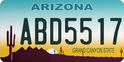 AZ license plate ABD5517