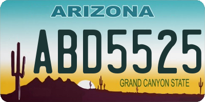 AZ license plate ABD5525