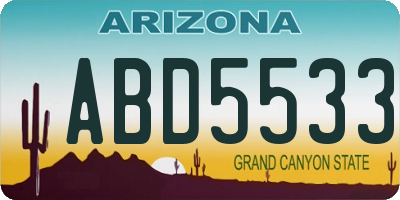 AZ license plate ABD5533