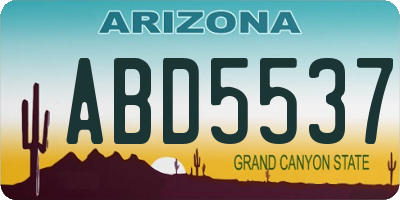 AZ license plate ABD5537