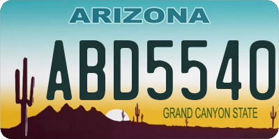 AZ license plate ABD5540