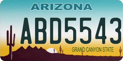 AZ license plate ABD5543