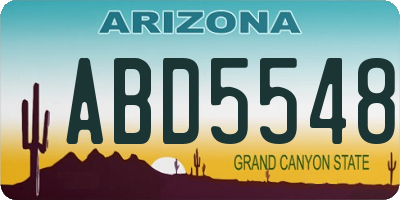 AZ license plate ABD5548