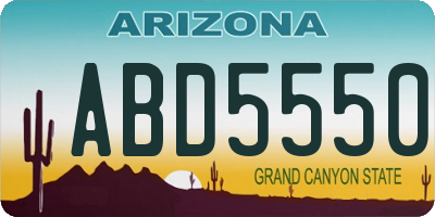 AZ license plate ABD5550