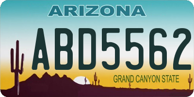 AZ license plate ABD5562