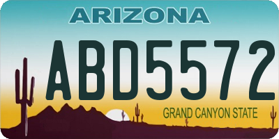 AZ license plate ABD5572
