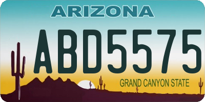 AZ license plate ABD5575