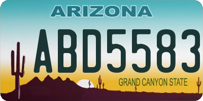 AZ license plate ABD5583