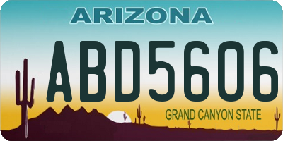 AZ license plate ABD5606