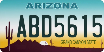 AZ license plate ABD5615