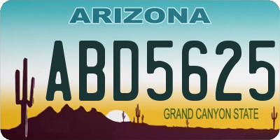 AZ license plate ABD5625