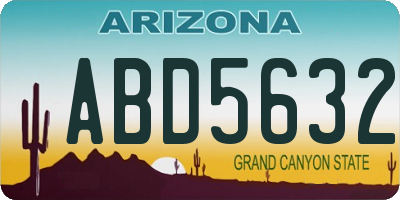 AZ license plate ABD5632