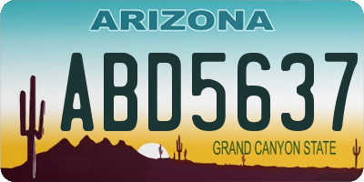 AZ license plate ABD5637
