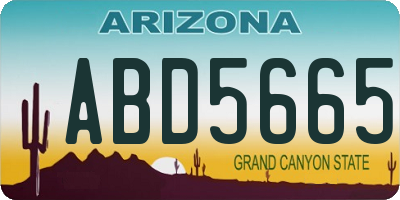 AZ license plate ABD5665