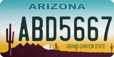 AZ license plate ABD5667