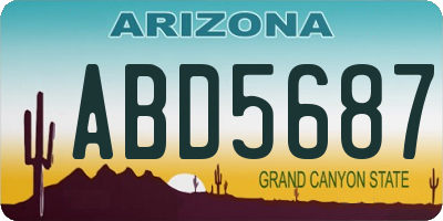 AZ license plate ABD5687