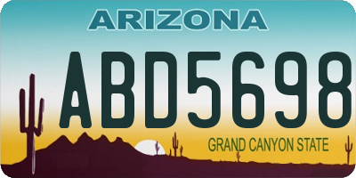 AZ license plate ABD5698