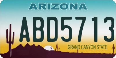 AZ license plate ABD5713