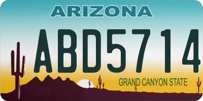 AZ license plate ABD5714