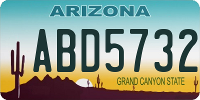 AZ license plate ABD5732