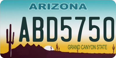 AZ license plate ABD5750