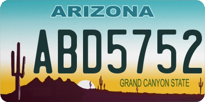 AZ license plate ABD5752