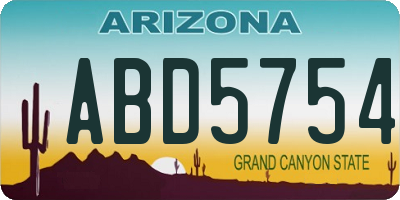 AZ license plate ABD5754