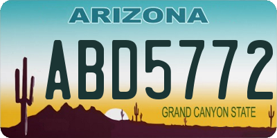 AZ license plate ABD5772