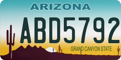 AZ license plate ABD5792