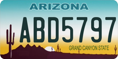 AZ license plate ABD5797
