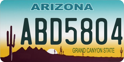 AZ license plate ABD5804