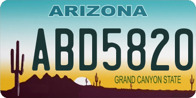 AZ license plate ABD5820