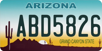 AZ license plate ABD5826
