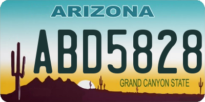 AZ license plate ABD5828