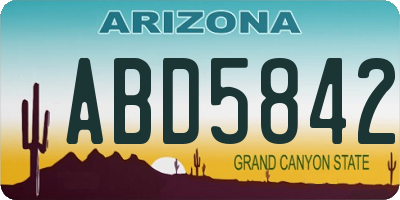 AZ license plate ABD5842