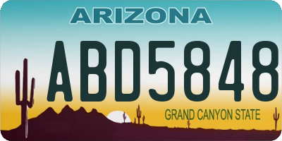 AZ license plate ABD5848