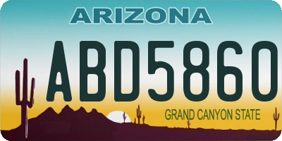AZ license plate ABD5860