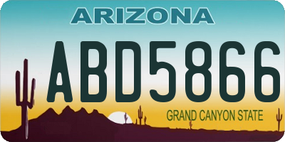 AZ license plate ABD5866