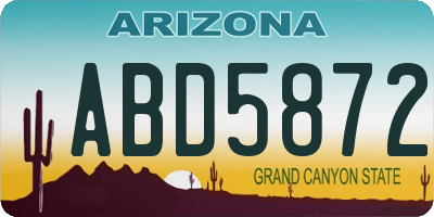 AZ license plate ABD5872