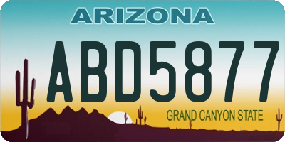 AZ license plate ABD5877