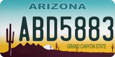 AZ license plate ABD5883